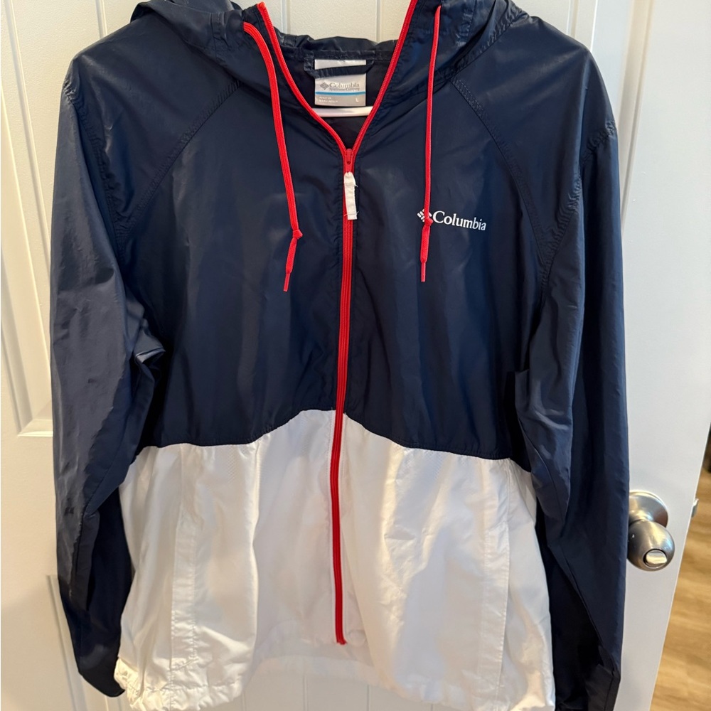Columbia Blue and White Jacket with Red Accents